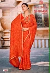 Shivam Vol 16 By Kashvi Dull Moss Viscose Border Bandhej Saree 
